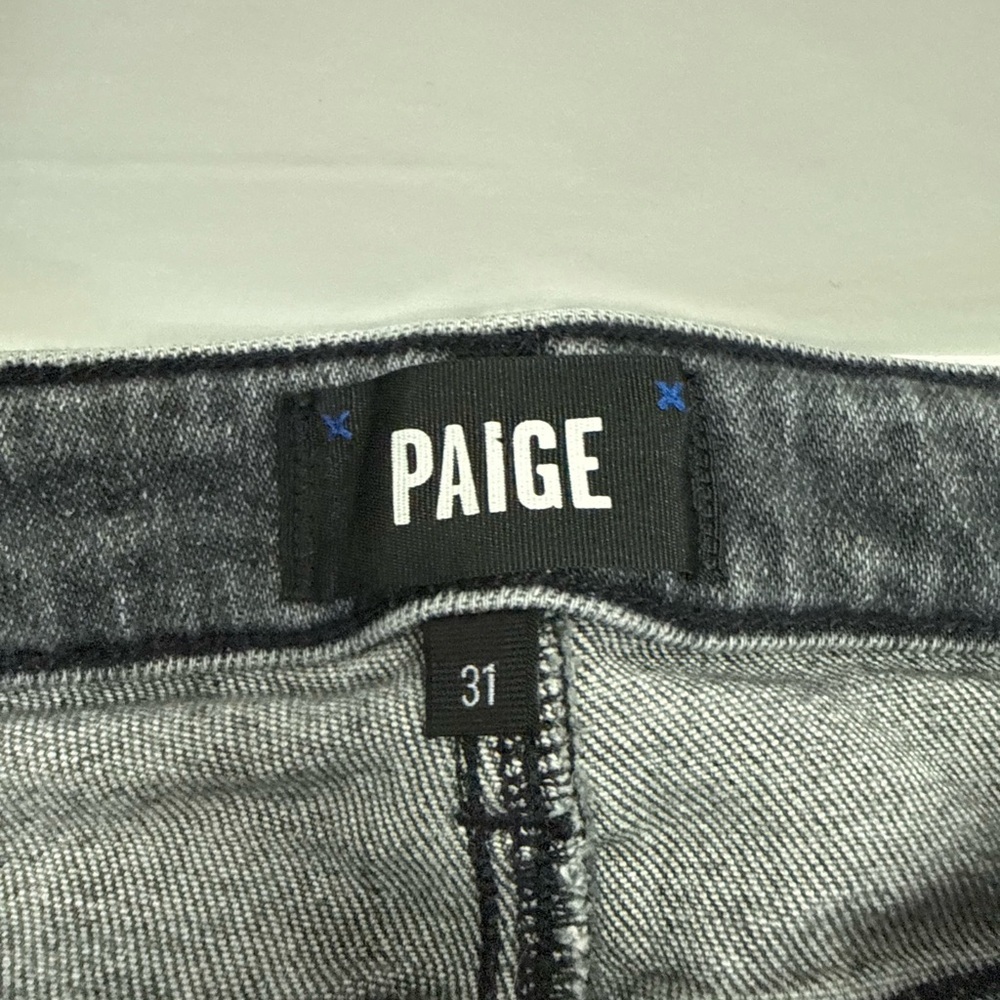 PAIGE womens Washed Charcoal Straight Jeans - Picture 3 of 5